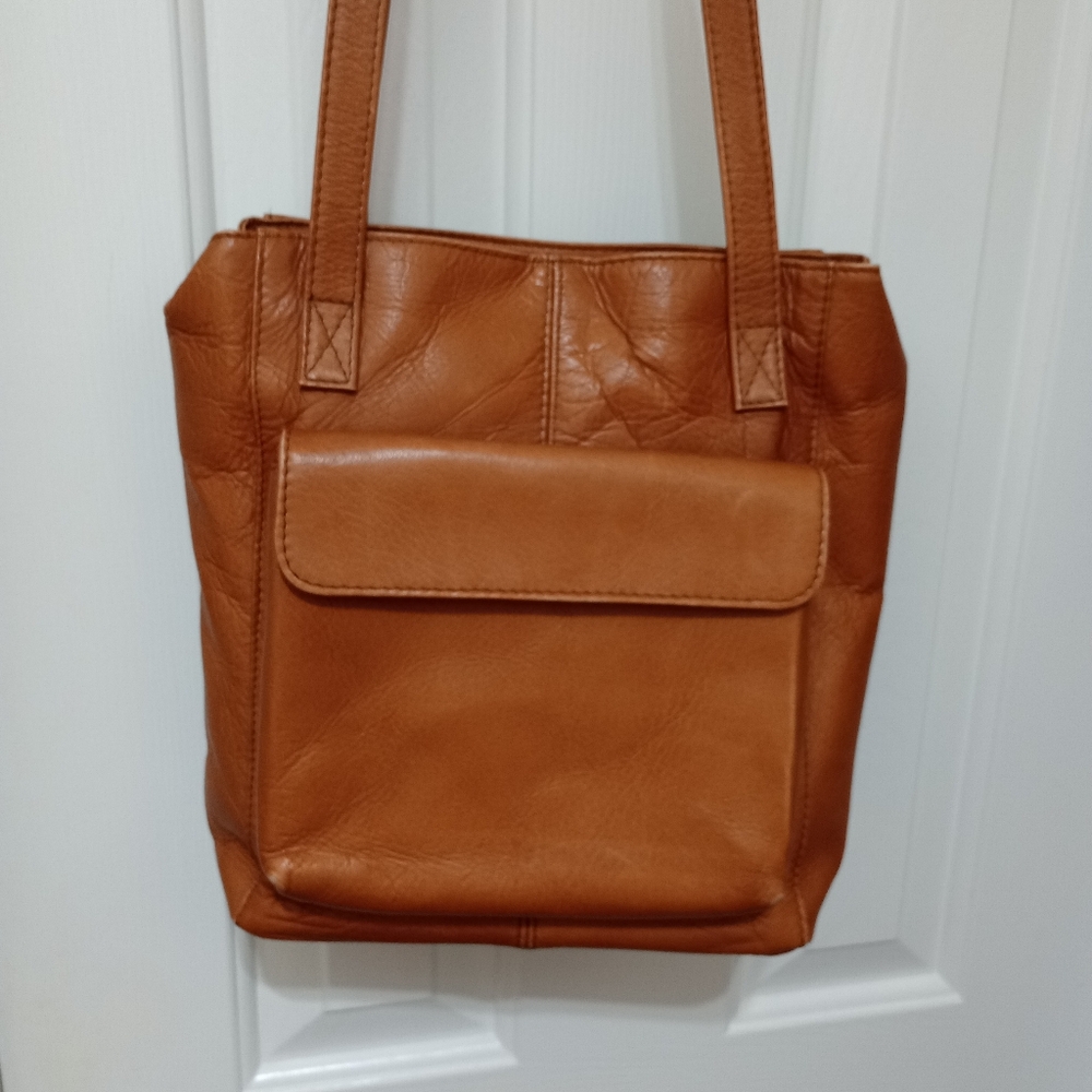 VTG Hobo International Medium Sz Distressed Brown Leather Shoulder Handbag